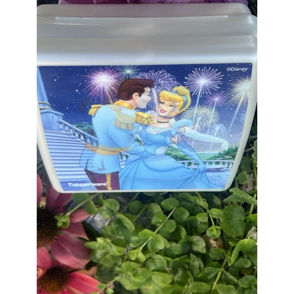 2004 Y2K Disney Cinderella Tupperware Lenticular Sandwich Keeper Collector Item